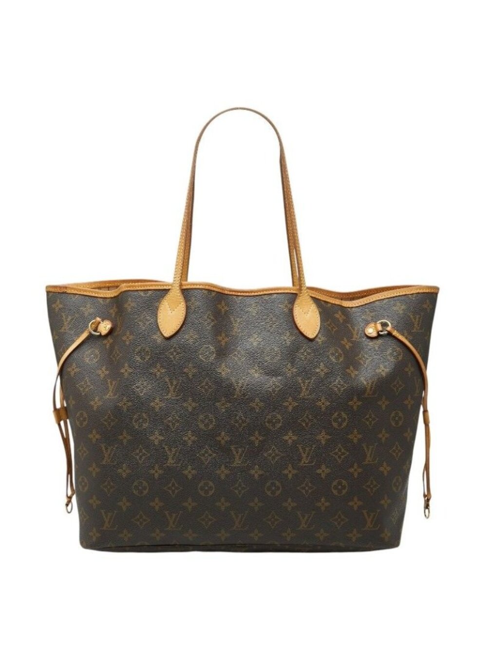 Louis Vuitton Monogram Neverfull GM Tote Shoulder Bag Brown Leather